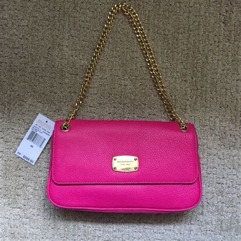 AUTHENTIC NEW MICHAEL KORS FUSCHIA MK ENAMEL 